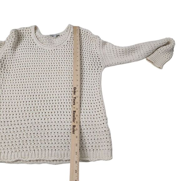Madewell Sweater Womens XS Ivory Open Stitch Austen Knit Pullover Crewneck - Picture 6 of 6